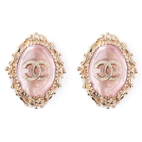 pink chanel earrings double c